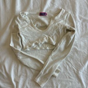 white cropped edikted top